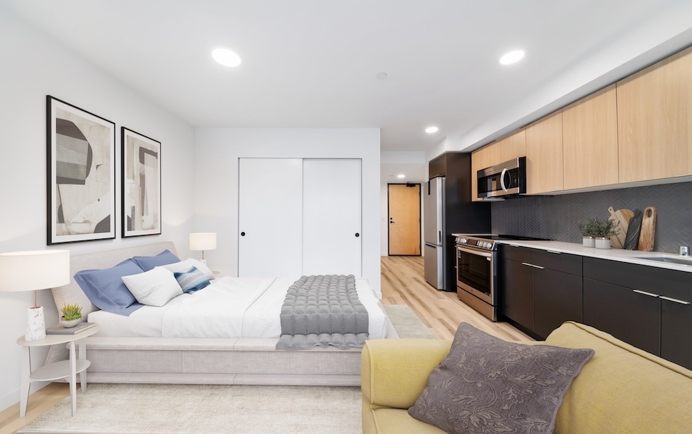 S2 - Studio floorplan layout with 1 bathroom and 508 - 509 square feet (Bedroom)